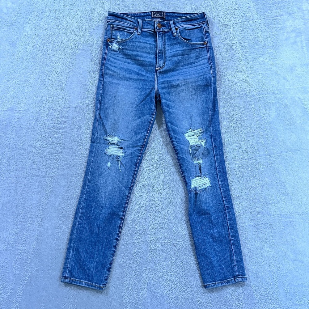 Abercrombie & Fitch Jeans Womens 29/4 Simone High Rise Ankle Stretch Distressed